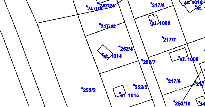 Parcela st. 1014 v KÚ Velký Osek, Katastrální mapa