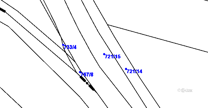 Parcela st. 721/15 v KÚ Velký Osek, Katastrální mapa