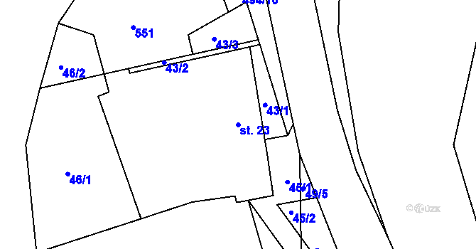 Parcela st. 23 v KÚ Velký Pěčín, Katastrální mapa