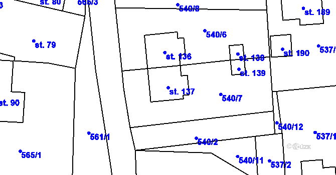 Parcela st. 137 v KÚ Velký Ratmírov, Katastrální mapa
