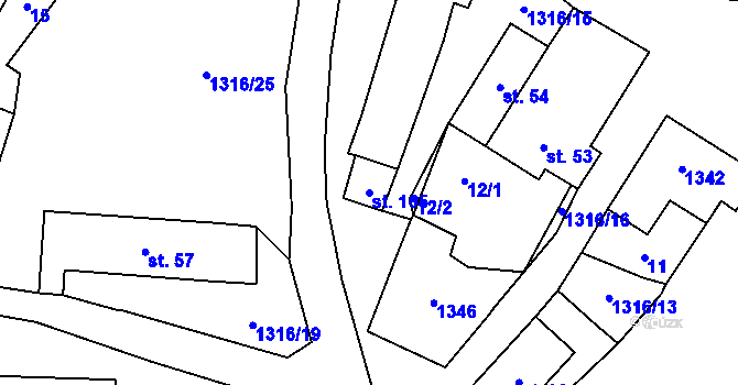 Parcela st. 165 v KÚ Velký Ratmírov, Katastrální mapa