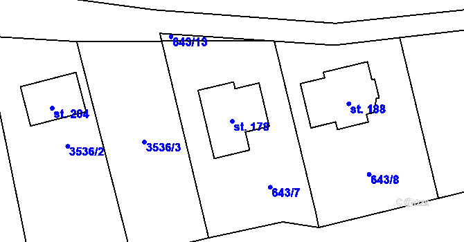 Parcela st. 178 v KÚ Velký Ratmírov, Katastrální mapa