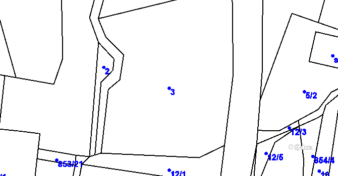 Parcela st. 3 v KÚ Velký Rybník u Humpolce, Katastrální mapa