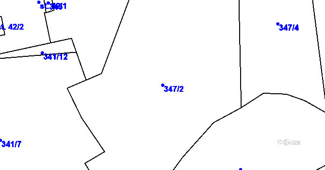 Parcela st. 347/2 v KÚ Velký Rybník u Humpolce, Katastrální mapa