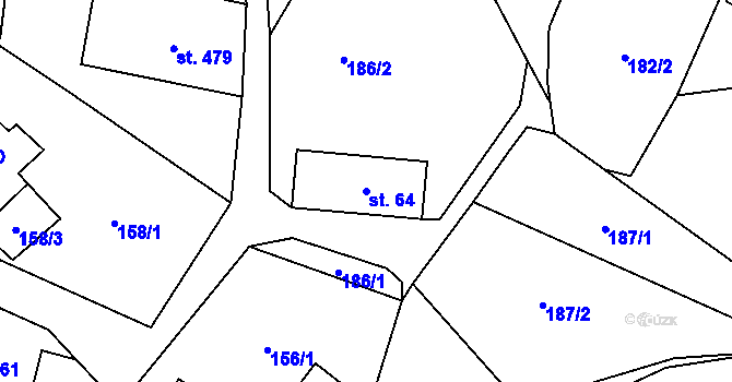 Parcela st. 64 v KÚ Velký Šenov, Katastrální mapa