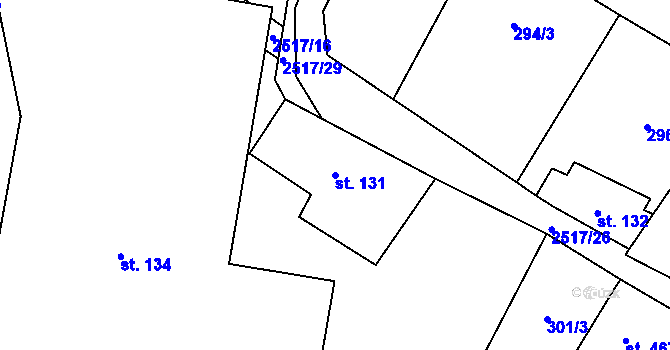 Parcela st. 131 v KÚ Velký Šenov, Katastrální mapa
