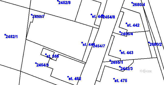 Parcela st. 441 v KÚ Velký Šenov, Katastrální mapa