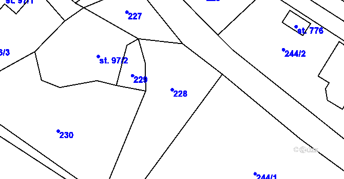 Parcela st. 228 v KÚ Velký Šenov, Katastrální mapa