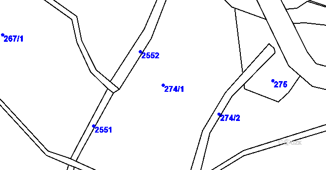 Parcela st. 274/1 v KÚ Velký Šenov, Katastrální mapa