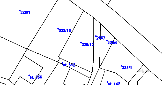 Parcela st. 328/12 v KÚ Velký Šenov, Katastrální mapa
