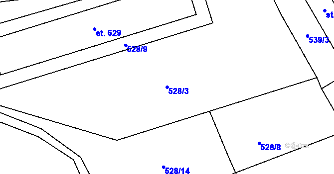 Parcela st. 528/3 v KÚ Velký Šenov, Katastrální mapa