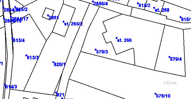 Parcela st. 579/3 v KÚ Velký Šenov, Katastrální mapa