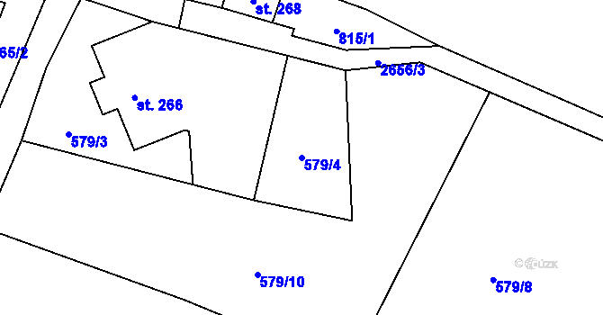 Parcela st. 579/4 v KÚ Velký Šenov, Katastrální mapa