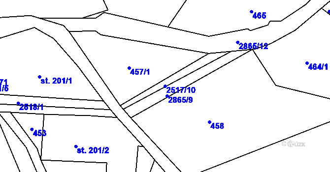 Parcela st. 2517/10 v KÚ Velký Šenov, Katastrální mapa
