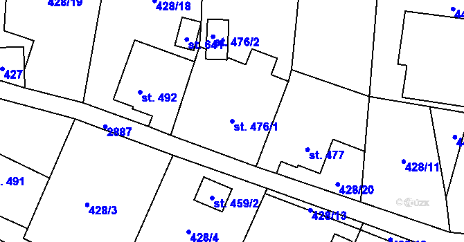 Parcela st. 476/1 v KÚ Velký Šenov, Katastrální mapa