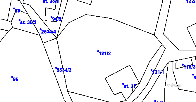 Parcela st. 121/2 v KÚ Velký Šenov, Katastrální mapa
