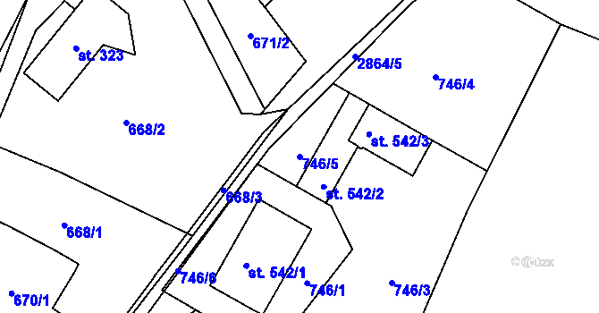 Parcela st. 746/5 v KÚ Velký Šenov, Katastrální mapa