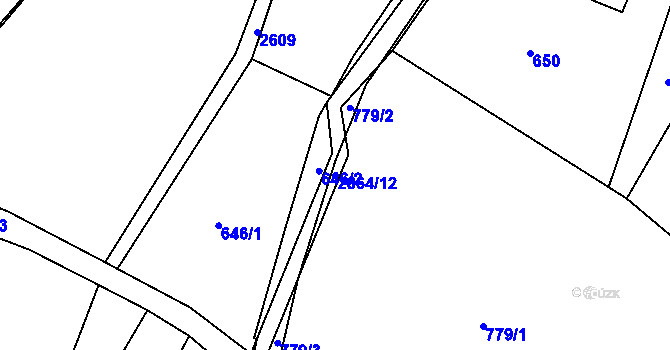 Parcela st. 2864/12 v KÚ Velký Šenov, Katastrální mapa