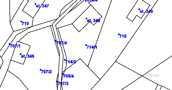 Parcela st. 714/1 v KÚ Velký Šenov, Katastrální mapa