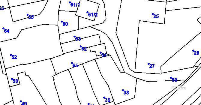 Parcela st. 64 v KÚ Velký Týnec, Katastrální mapa