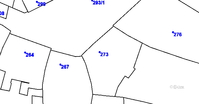 Parcela st. 273 v KÚ Velký Týnec, Katastrální mapa