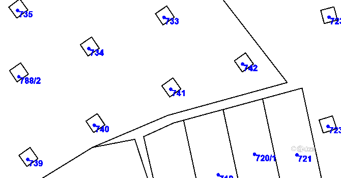 Parcela st. 741 v KÚ Velký Týnec, Katastrální mapa