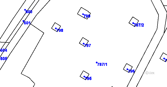 Parcela st. 797 v KÚ Velký Týnec, Katastrální mapa