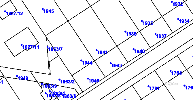 Parcela st. 1941 v KÚ Velký Týnec, Katastrální mapa