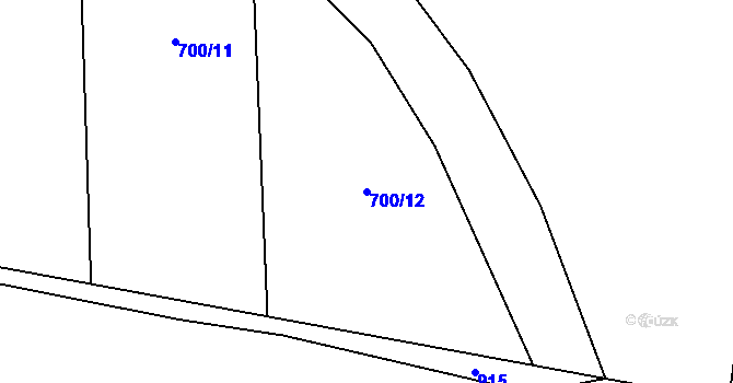 Parcela st. 700/12 v KÚ Velký Týnec, Katastrální mapa