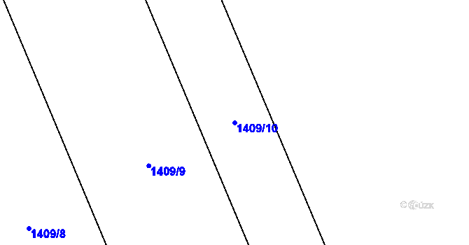 Parcela st. 1409/10 v KÚ Velký Týnec, Katastrální mapa