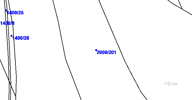 Parcela st. 2000/201 v KÚ Velký Týnec, Katastrální mapa