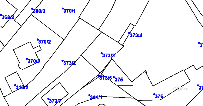 Parcela st. 373/3 v KÚ Velký Týnec, Katastrální mapa