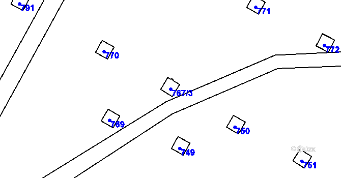 Parcela st. 767/3 v KÚ Velký Týnec, Katastrální mapa