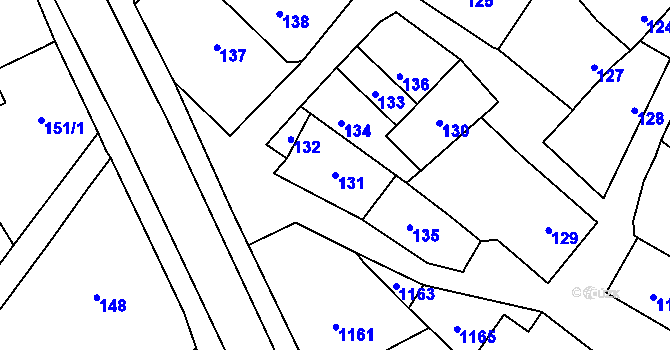 Parcela st. 131 v KÚ Velký Újezd, Katastrální mapa