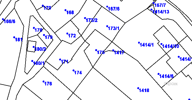 Parcela st. 175 v KÚ Velký Újezd, Katastrální mapa