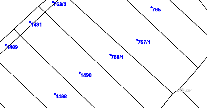 Parcela st. 768 v KÚ Velký Újezd, Katastrální mapa