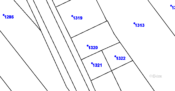 Parcela st. 1320 v KÚ Velký Újezd, Katastrální mapa