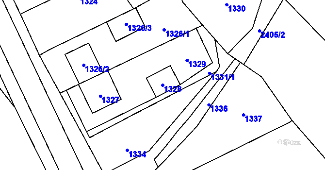 Parcela st. 1328 v KÚ Velký Újezd, Katastrální mapa