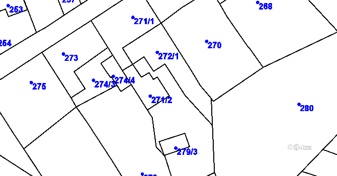 Parcela st. 272/2 v KÚ Velký Újezd, Katastrální mapa