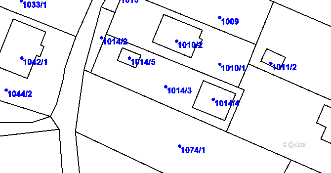 Parcela st. 1014/3 v KÚ Velký Újezd, Katastrální mapa