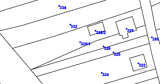 Parcela st. 328/1 v KÚ Velký Újezd, Katastrální mapa