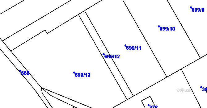 Parcela st. 699/12 v KÚ Velký Újezd, Katastrální mapa