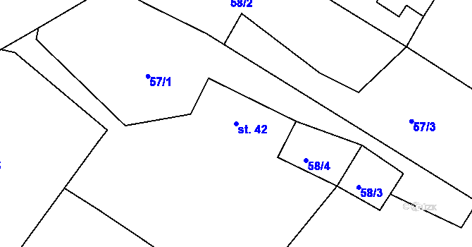 Parcela st. 42 v KÚ Velký Valtinov, Katastrální mapa