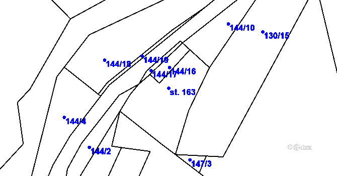 Parcela st. 163 v KÚ Velký Valtinov, Katastrální mapa
