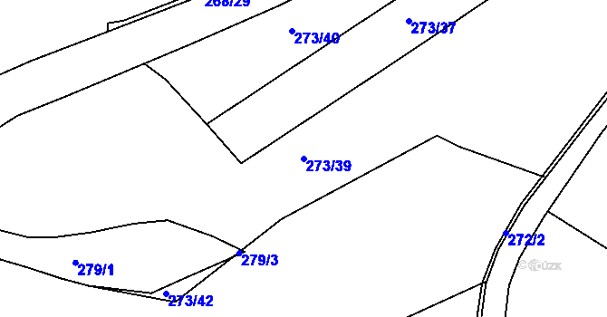 Parcela st. 273/39 v KÚ Velký Valtinov, Katastrální mapa