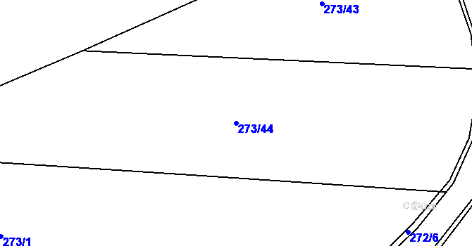 Parcela st. 273/44 v KÚ Velký Valtinov, Katastrální mapa
