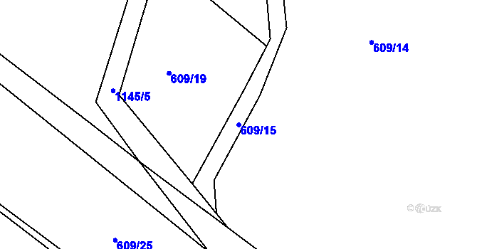 Parcela st. 609/15 v KÚ Velký Valtinov, Katastrální mapa