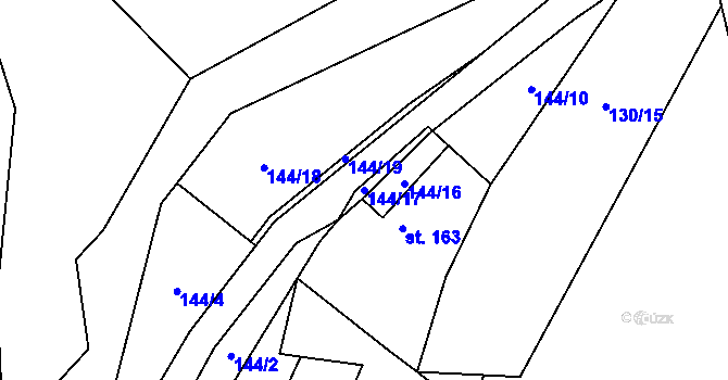 Parcela st. 144/17 v KÚ Velký Valtinov, Katastrální mapa