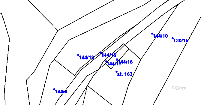 Parcela st. 144/19 v KÚ Velký Valtinov, Katastrální mapa