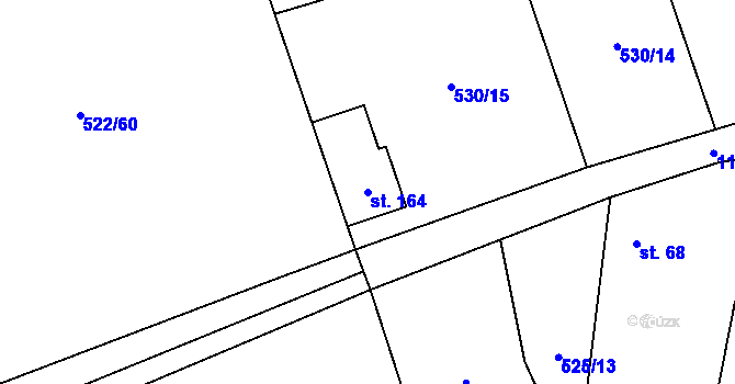 Parcela st. 164 v KÚ Velký Vřešťov, Katastrální mapa